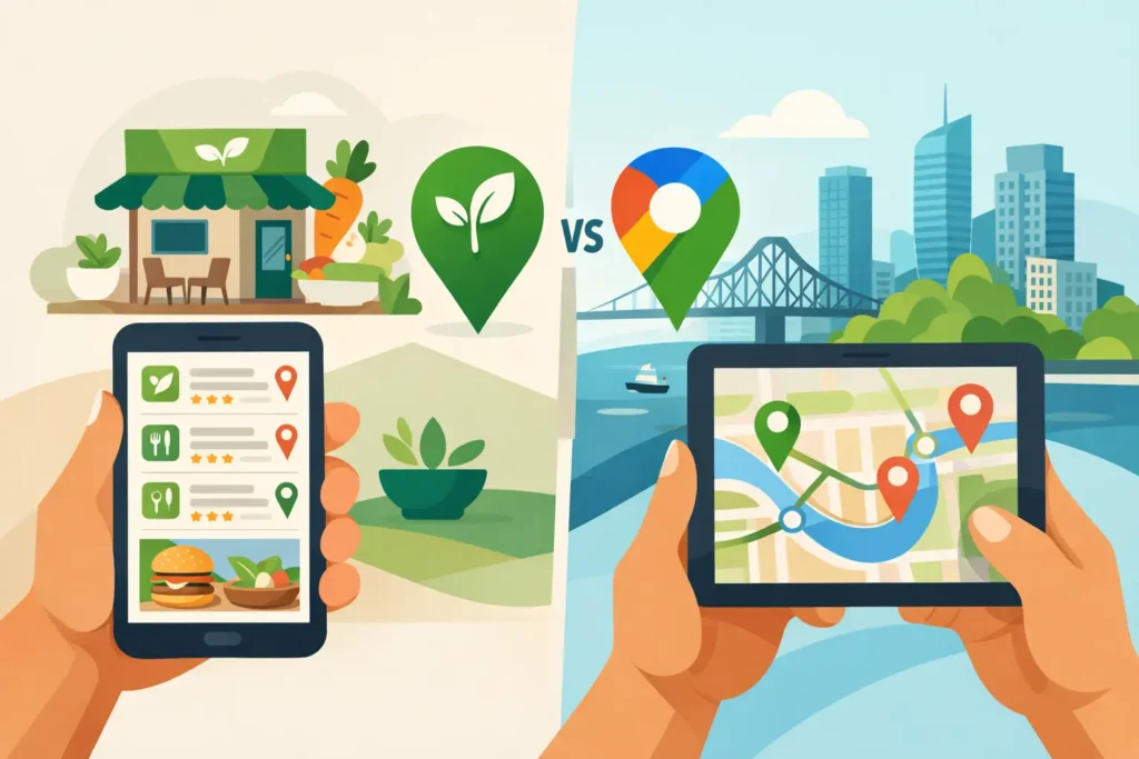 Vegan Directory Versus Google Maps in Brisbane
