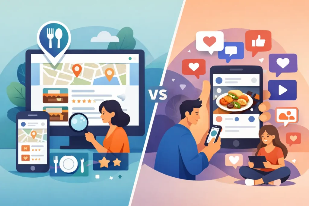 Restaurant Listing Versus Social Media: What Works?
